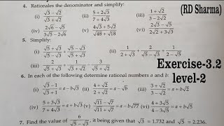 RD Sharma Solutions for Class 9 Maths Chapter 3 Rationalisation Ex 32 Q1 to Q8 [upl. by Ann]