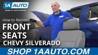 How to Remove Front Seats 1419 Chevy Silverado [upl. by Nayllij]