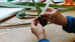 How to make a quotChrysanthemumquot flower from NZ FlaxPhormium [upl. by Reisfield]