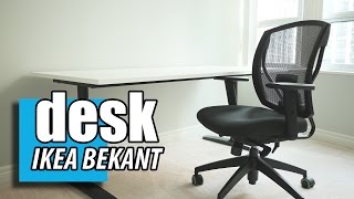 IKEA BEKANT Desk Nonmotorized Height Adjustable Sitting Desk Modified Tabletop [upl. by Aronow]