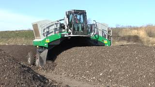 Komptech Topturn X55 Compost Windrow Turner  MSW Fines Processing [upl. by Coletta563]