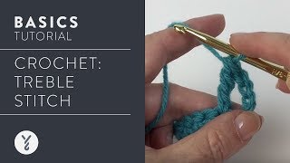 Beginner Crochet How to Treble Stitch [upl. by Tarfe]