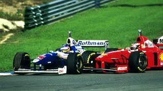 1997 European GP Jerez  SchumacherVilleneuve crash [upl. by Anitahs]