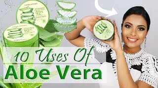 TOP 10 USES ALOE VERA GEL FOR SKIN amp HAIR  BEAUTY BENEFITS OF ALOE  AVG HACKS [upl. by Siloam71]