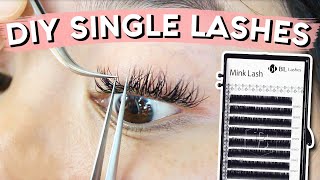 DIY Lash Extensions  SINGLE LASHES [upl. by Palestine228]