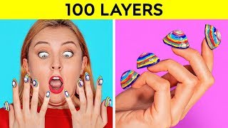 100 LAYERS CHALLENGE  100 Layers of Makeup  Ultimate 100 Coats by 123 GO CHALLENGE [upl. by Oflunra522]