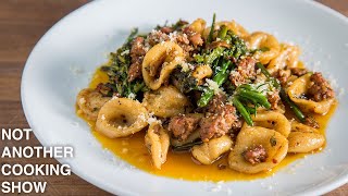 handmade ORECCHIETTE with Italian SAUSAGE and BROCCOLINI [upl. by Milla188]