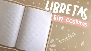 Haz una libreta SIN COSTURAS  ideal para bullet journal  reciclada ✨ [upl. by Enelyar]