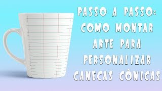 caneca sublimatica conica  gabarito e arte [upl. by Akyre215]