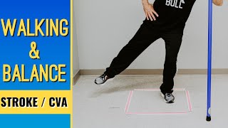 After StrokeCVA Walking amp Balance Exercises at Home [upl. by Ylrebmit]