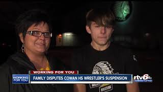 Family disputes Cowan High School wrestlers suspension [upl. by Ujawernalo763]