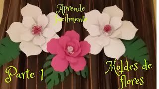 MOLDES para hacer FLORES EN GOMA EVA O FOAMI parte 1 [upl. by Enirroc]