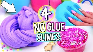 4 Easy DIY Slimes WITHOUT GLUE How To Make The BEST SLIME WITH NO GLUE [upl. by Siver52]