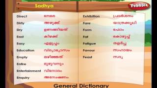 Learn Malayalam Through English  Lesson  06  General Dictionary  Vocabulary [upl. by Karl]