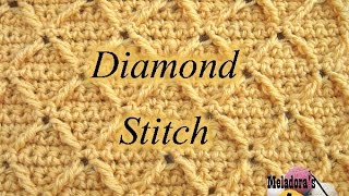 Diamond Crochet Stitch  Right Handed Video tutorial [upl. by Elehcir54]