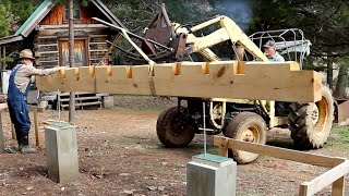 Setting the Sill Logs  Dovetail Log Cabin Build Ep 16 [upl. by Froma]