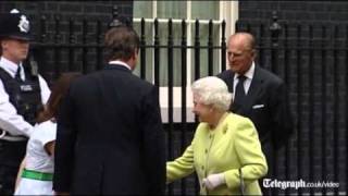 Queen makes a rare visit to Downing Street [upl. by Nosille]