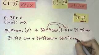 Isotopes Calculating isotope percentage abundance [upl. by Plath]