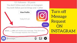 How to Turn off Message request on Instagram  100 [upl. by Nnaik]