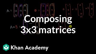 Composing 3x3 matrices  Matrices  Precalculus  Khan Academy [upl. by Eibloc]