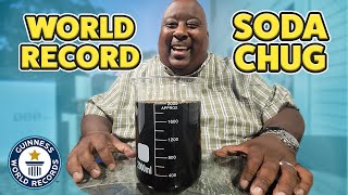 Fastest 2L SODA CHUG with Badlands  Guinness World Records [upl. by Aidnyl]