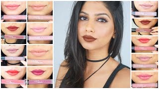 Huda Beauty Liquid Lipstick Mini Review amp Swatches on Medium Skin [upl. by Konstanze120]