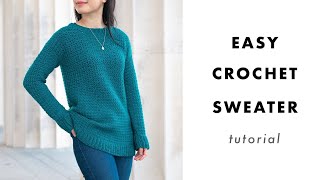 How to Crochet a Sweater  Weekend Snuggle Sweater Tutorial [upl. by Werdnaed]