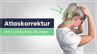 Atlaskorrektur  3 schnelle Übungen zur Selbsthilfe ✅ Lindere Deine HWSSchmerzen [upl. by Feingold]