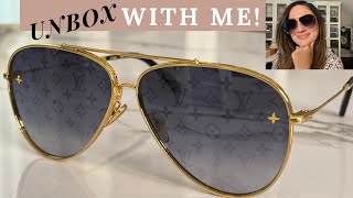 UNBOXING LOUIS VUITTON PILOT SUNGLASSES REVIEW [upl. by Darn]