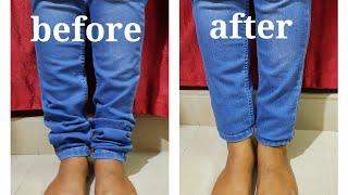 how to convert full jeans to ankle length with out cutting and with out sewing machine in 5 minutes [upl. by Nevur]