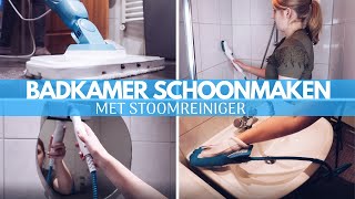 BADKAMER SCHOONMAKEN MET STOOMREINIGER  Is het prettig of niet  Clean with me  GwennampClean [upl. by Adnirolc199]