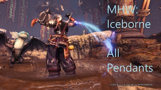 Monster Hunter World Iceborne — All InGame Pendants  Special Rider Kirin Pendant Description [upl. by Ennayhc]