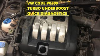 VW P0299 Turbo Underboost TDI Golf [upl. by Anaiv]