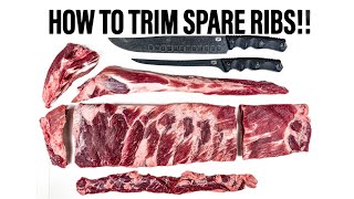 HOW TO TRIM PORK SPARE RIBS  ST LOUIS STYLE [upl. by Anialam]