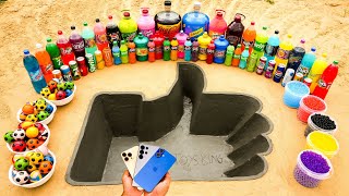 How to make Like Hand with Cement S25 amp iPhone 16 vs Big Coca Cola and Mentos Schweppes amp Mirinda [upl. by Fancie]