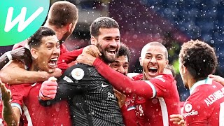 INCREDIBLE Brazilian announcer goes wild after Alisson scores goal for Liverpool  LIV 21 WBA  EPL [upl. by Aryam773]