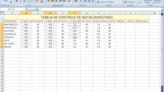 Tabela Excel Controle de Notas de alunos [upl. by Brynn361]