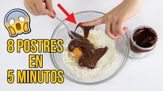 LOS 8 MEJORES POSTRES EN 5 MINUTOS  8 recetas FÁCILES Y RÁPIDAS [upl. by Alfreda]