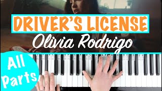 How to play DRIVERS LICENSE  Olivia Rodrigo Piano Chords Tutorial [upl. by Weigle]