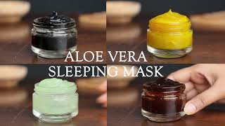 4 Overnight aloe vera masks for clear skin  turmeric coffee tea tree amp charcoal mask [upl. by Airotcivairam]