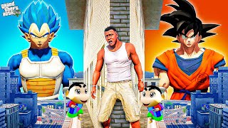 Vegeta Blue Gang VS Goku Orange Gang play HIDE AND KILL with Goku amp Vegeta Doll In GTA 5 [upl. by Nelra]