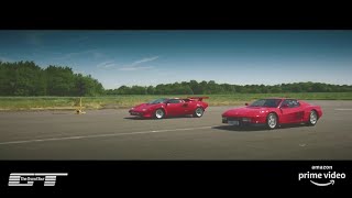 Grand Tour Ferrari Testarossa Vs Lamborghini Countach [upl. by Sahcnip209]