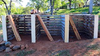 PALLET COMPOST BINS  Building Our Homestead [upl. by Tnerual151]