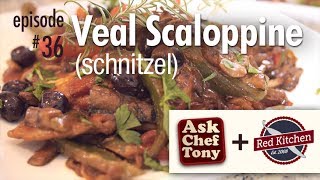 How to Make Veal Scallopini Scaloppine Schnitzel AKA Jagerschnitzel Recipe with Red Kitchen [upl. by Tterb96]