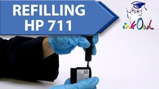 How to refill HP 711 Ink Cartridges for T120 T520 [upl. by Alemat76]