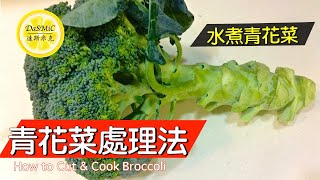 【字幕】青花菜處理法。水煮青花菜  How To Cut And Cook Broccoli  Tips [upl. by Keverne]