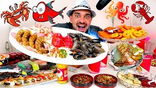 تحدي المأكولات البحرية  وجبة عملاقة من الأكل البحري بنسبة بروتين عالية  SEAFOOD CHALLENGE [upl. by Rosalind]