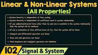 Linear and NonLinear Systems All Properties [upl. by Sander]