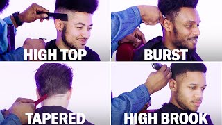 How to Cut 12 Types of Fade Haircuts  GQ [upl. by Kaasi643]