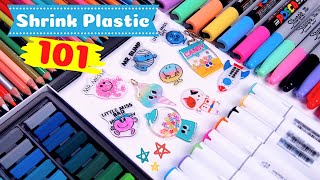 Shrink Plastic for Beginners Coloring Cutting Shrinking and Sealing [upl. by Fruma]